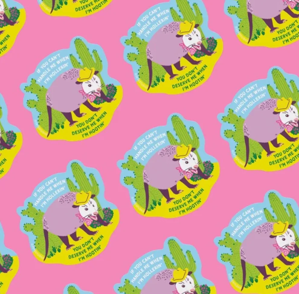 5 Eye Studio: Hootin' Hollerin' Possum Sticker - Image 2