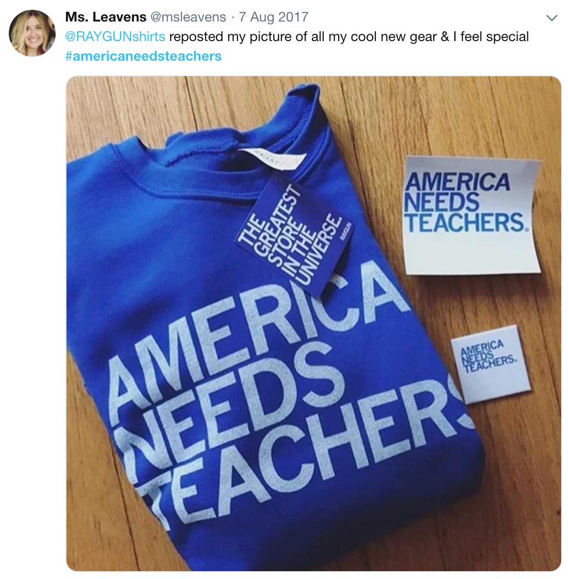 America Needs Teachers Crew Sweatshirt - Image 3