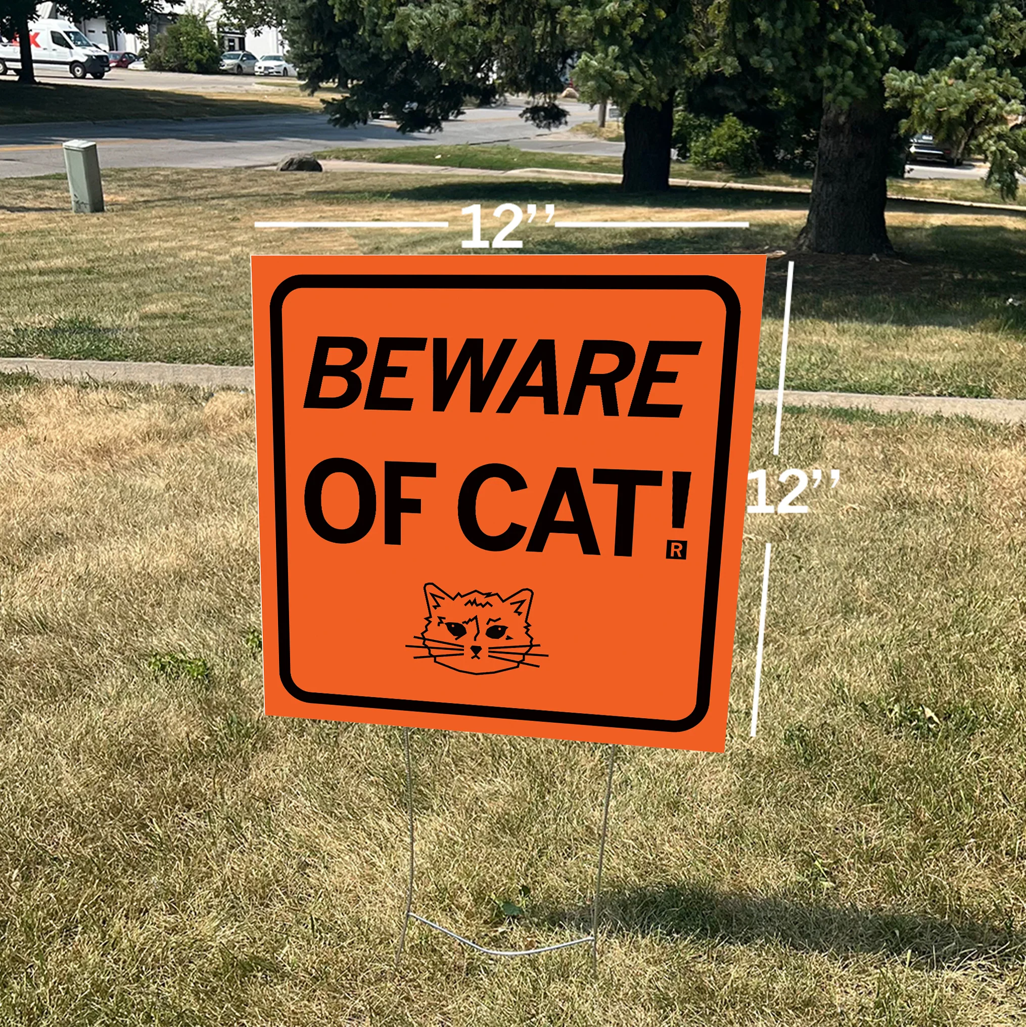 Beware of Cat Yard Sign - Image 2