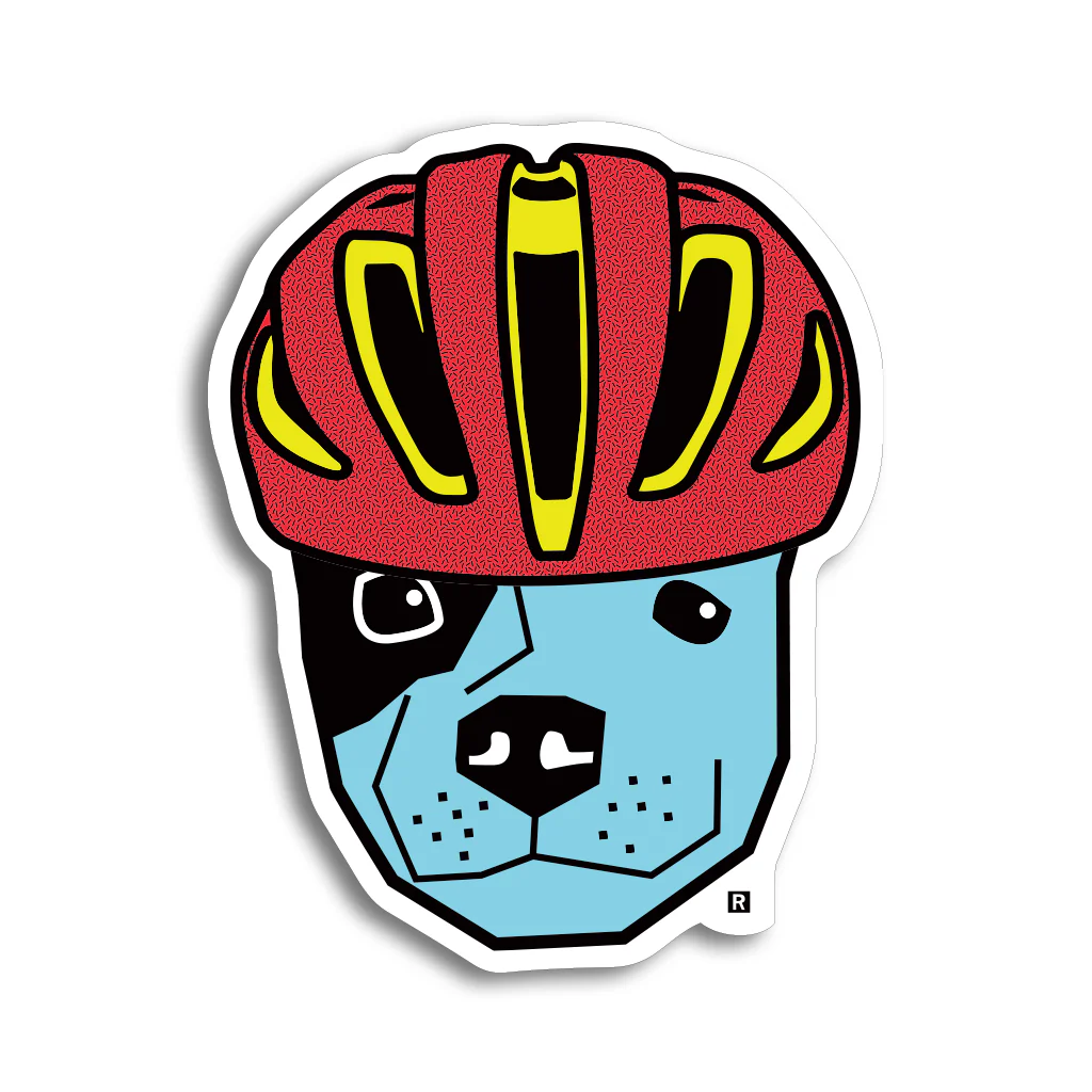 Bike Helmet Pancake Die-Cut Sticker