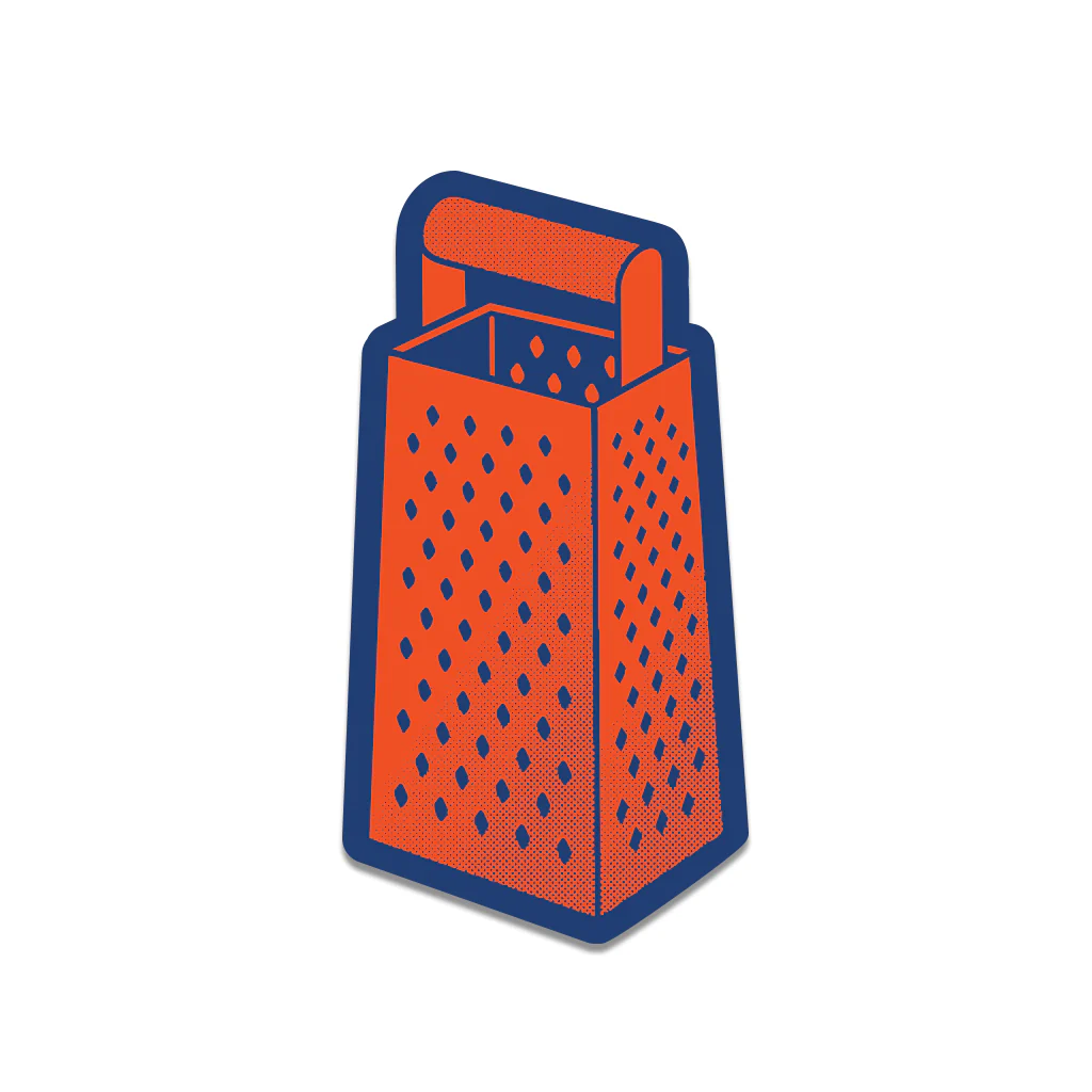 Cheese Grater Graphic Die-Cut Sticker