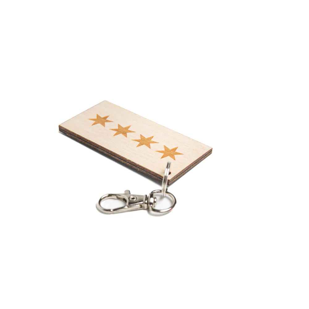 Chicago Flag Wood Keychain - Image 2