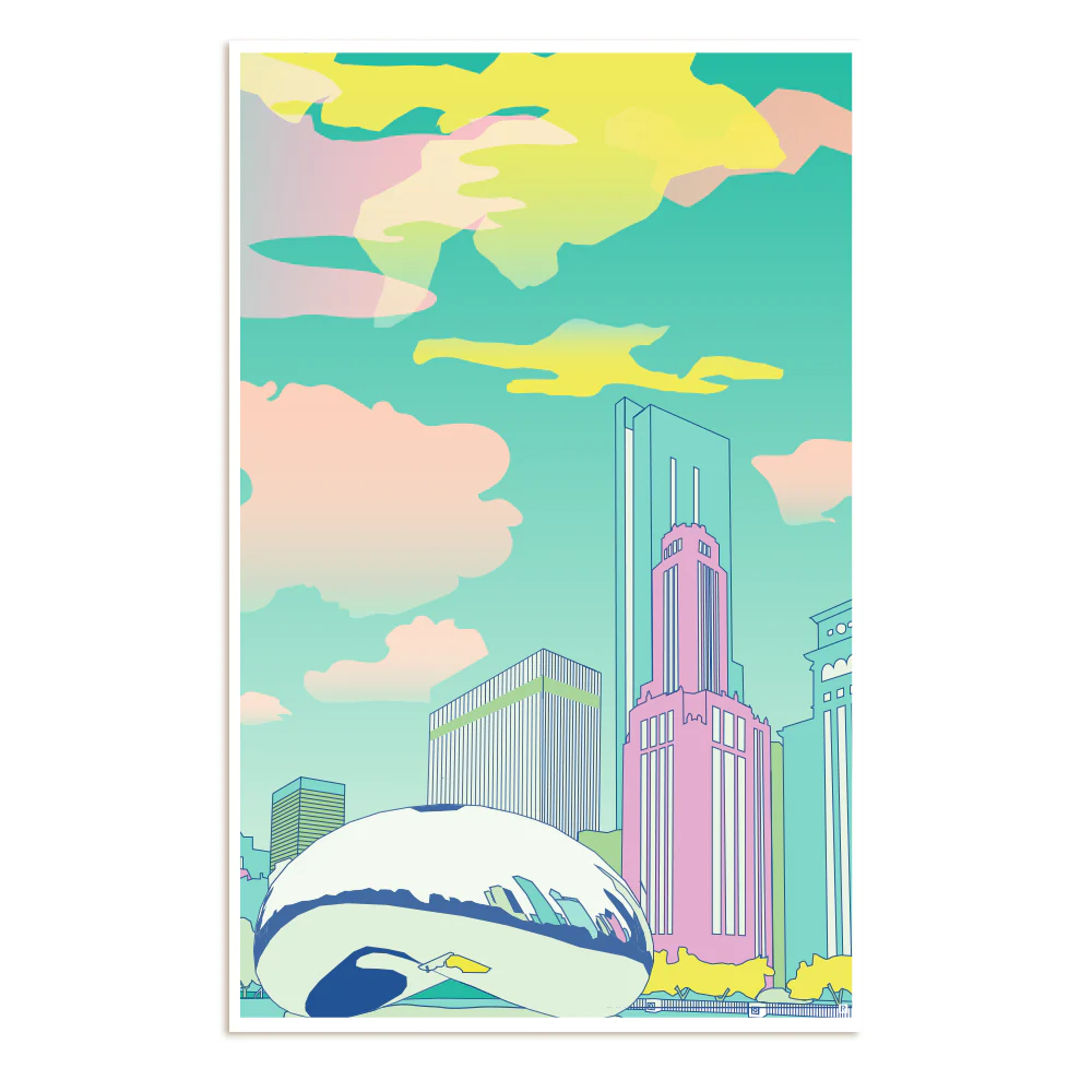 Cloud Gate Illustration Without Text Poster