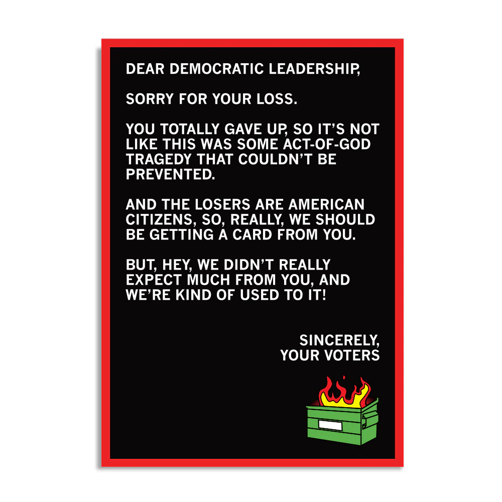 Dear Democratic Leadership Postcard