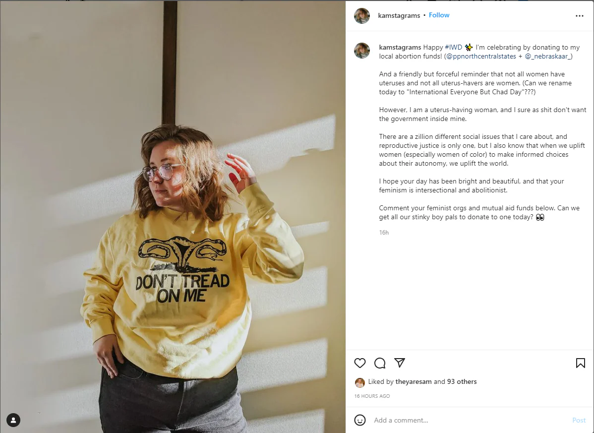 Don't Tread On Me Uterus Crew Sweatshirt - Image 3