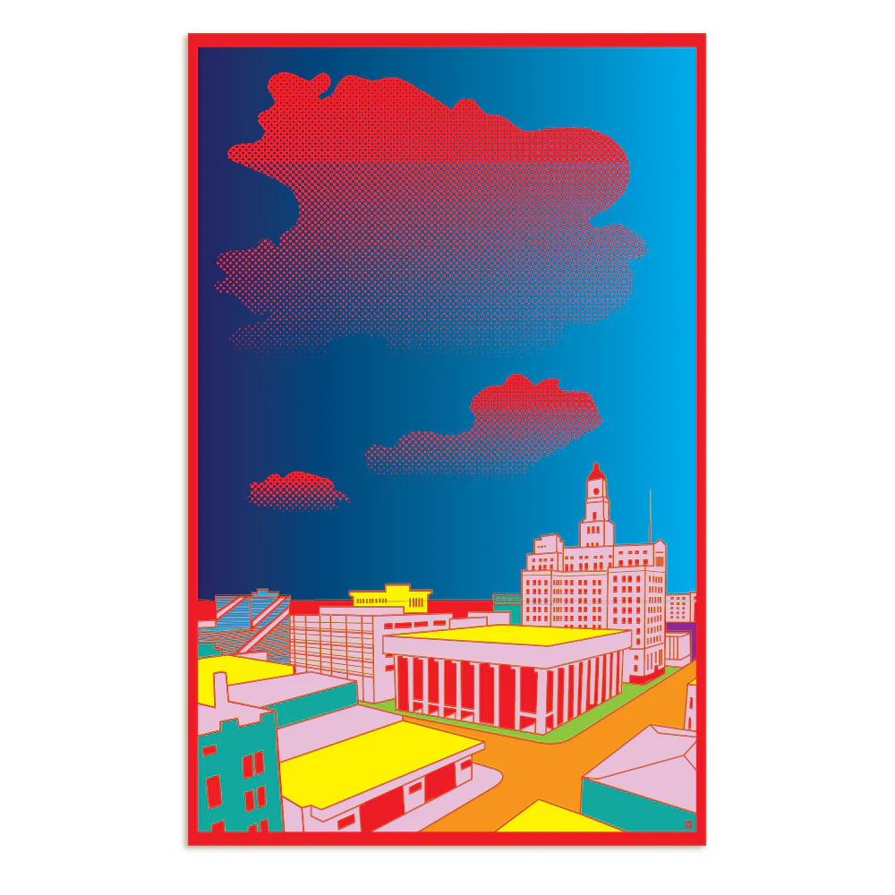Downtown Davenport Illustration Poster