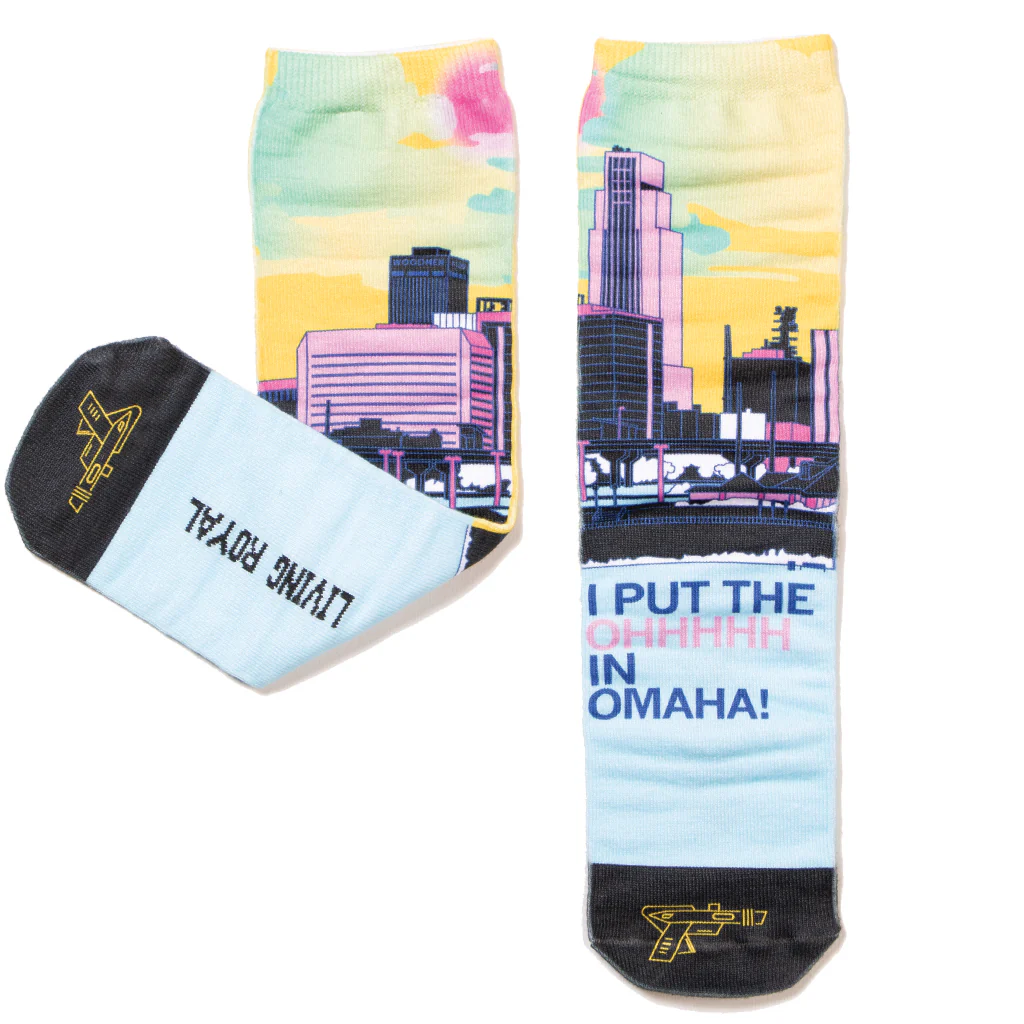 Downtown Omaha Illustration Socks - Image 2
