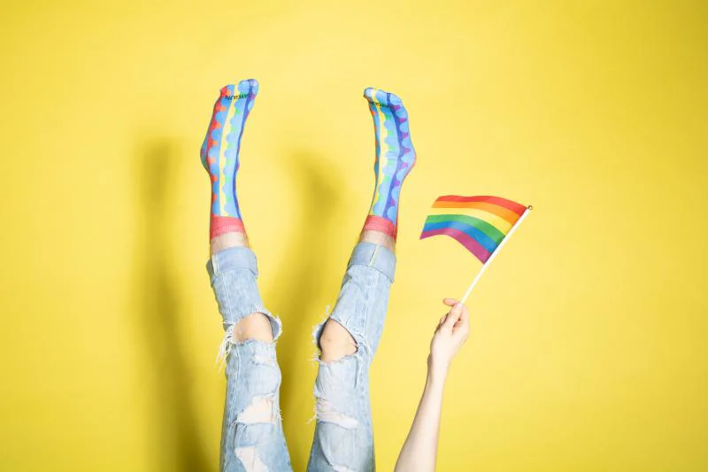 DSM Pride Flag Socks - Image 3