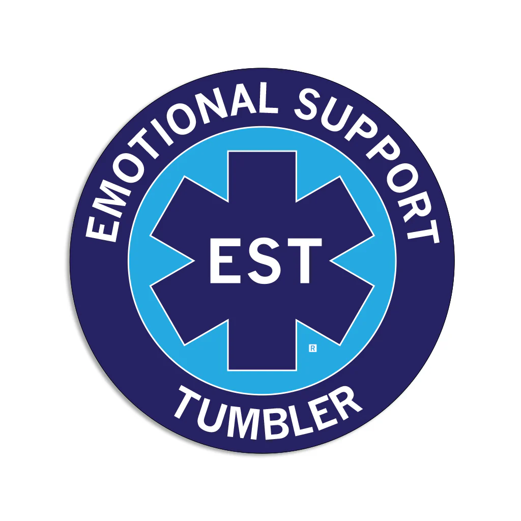 Emotional Support Tumbler Circle Sticker