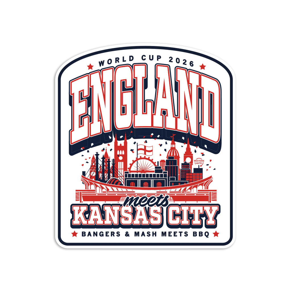 England KC Max Collegiate Die-Cut Sticker