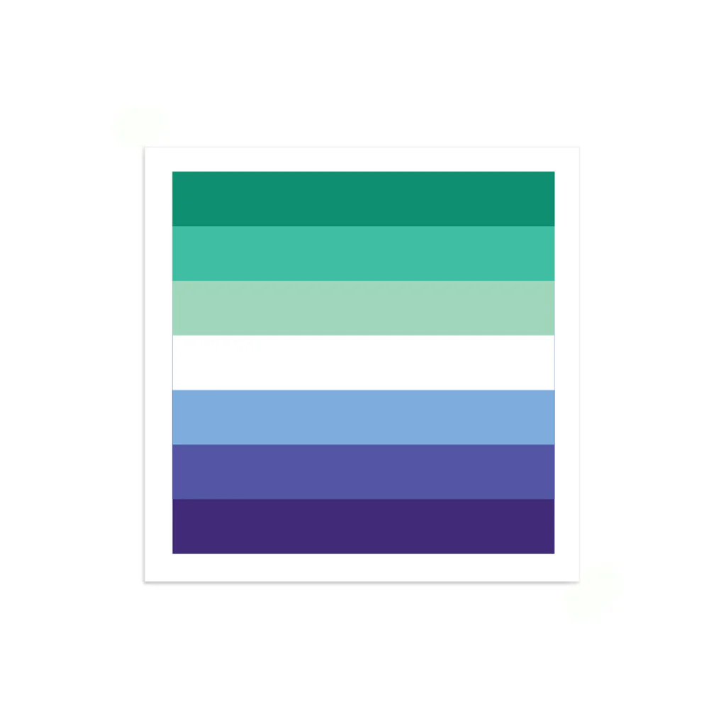 Gay MLM Pride Flag Mini Square Sticker