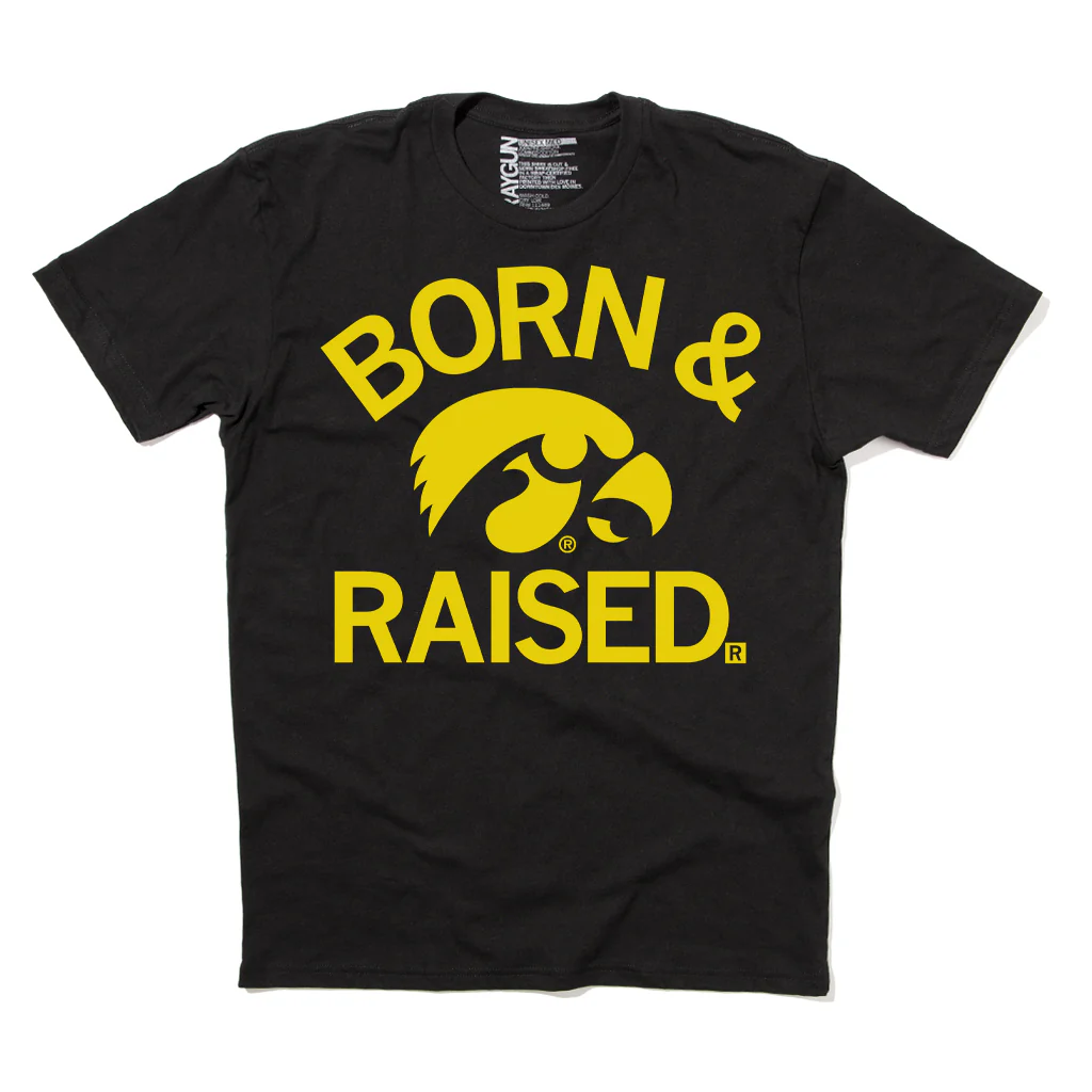Hawkeyes Born & Raised Black - Image 2