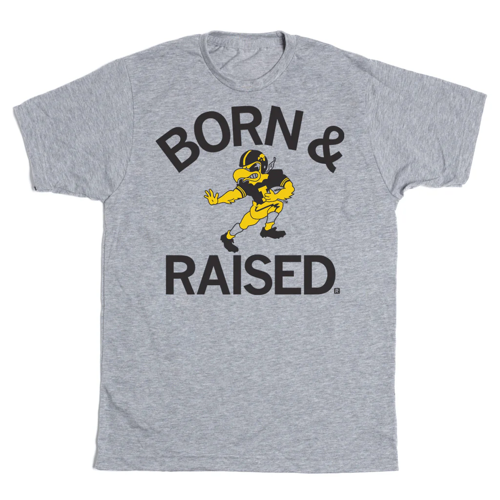 Hawkeyes Born & Raised Vintage Grey - Image 2