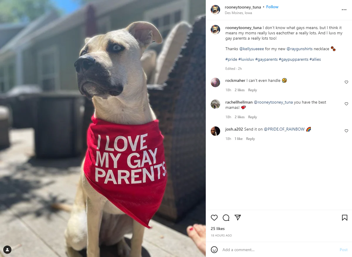 I Love My Gay Parents Dog Bandana - Image 3