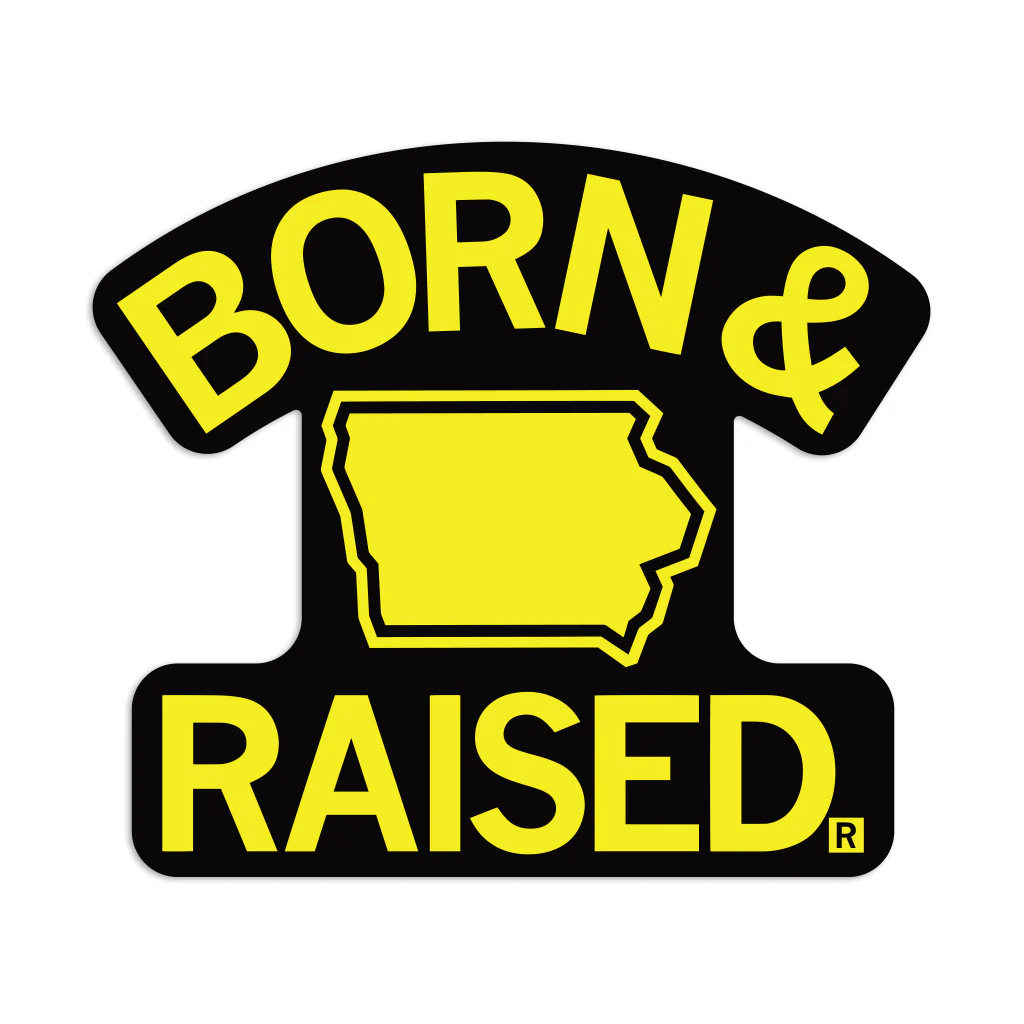 IA Born & Raised Black Die-Cut Sticker