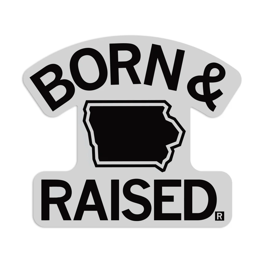IA Born & Raised Grey Die-Cut Sticker