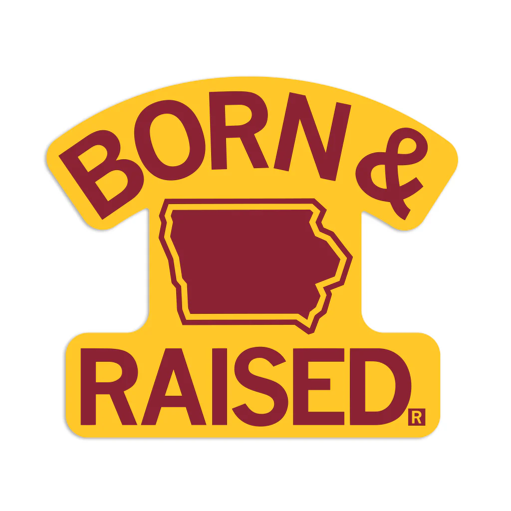IA Born & Raised Red Die-Cut Sticker