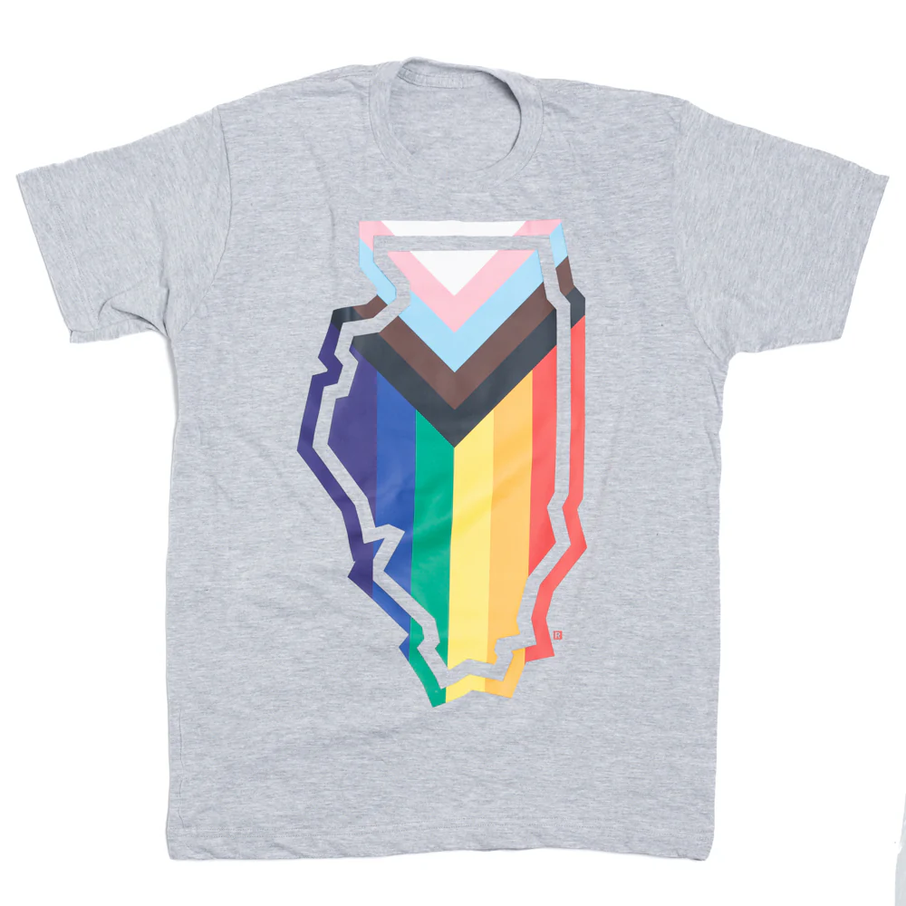Illinois Outline Progress Pride Flag - Image 2