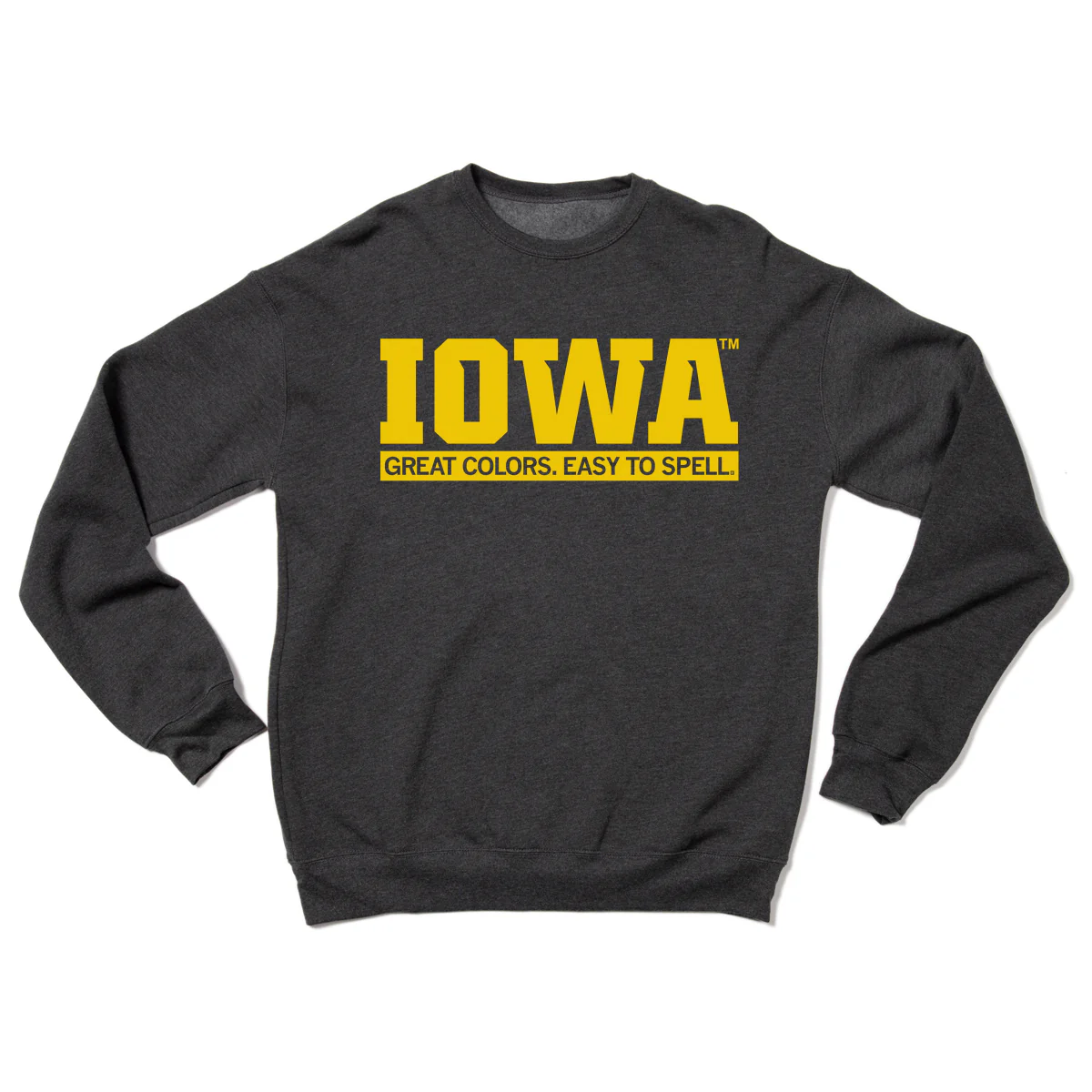 Iowa: Great Colors Easy To Spell Crew Sweatshirt - Image 2