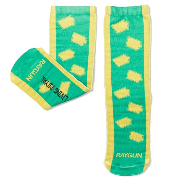 Iowa Outline Socks - Green/Yellow - Image 2