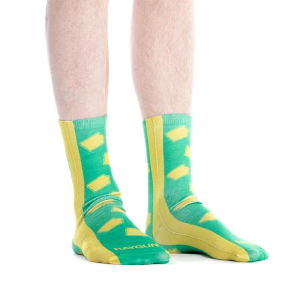 Iowa Outline Socks - Green/Yellow - Image 4