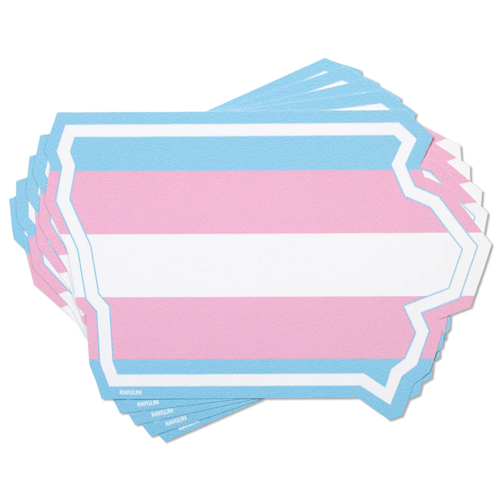 Iowa Outline Trans Flag Die-Cut Sticker