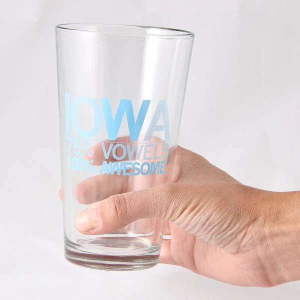 Iowa Vowels Pint Glass - Image 2