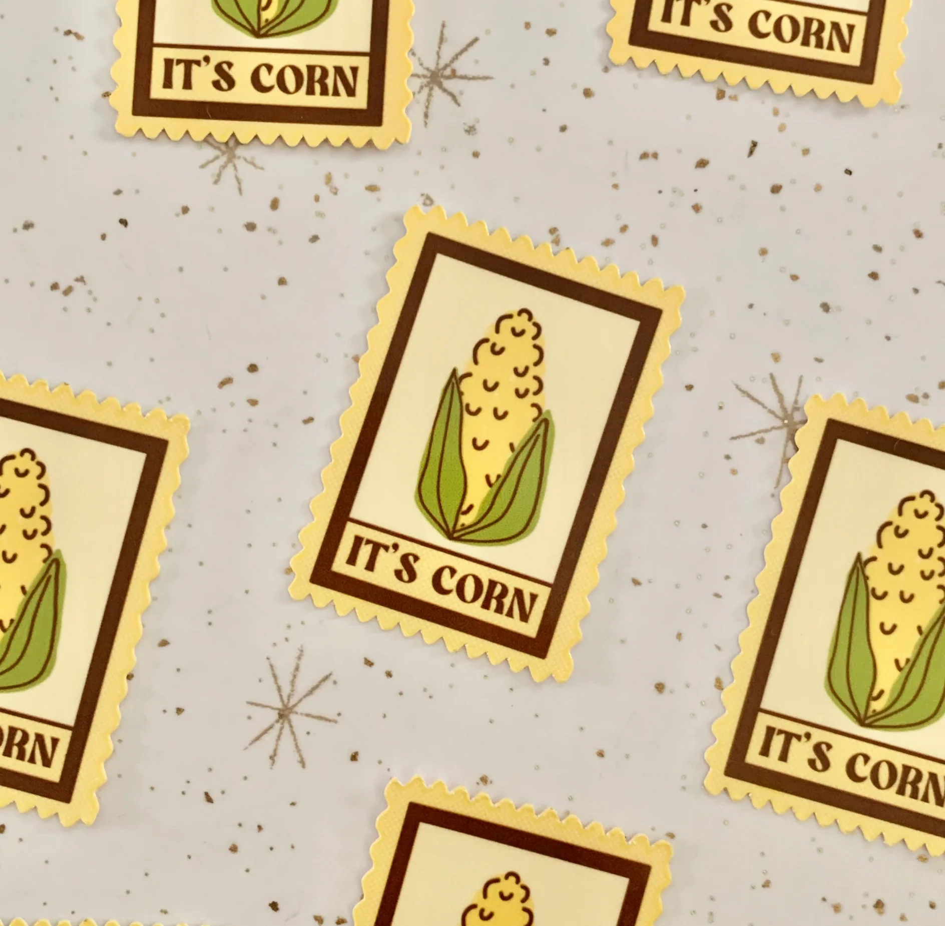 Happyish Brand: Corn Stamp Sticker - Image 2