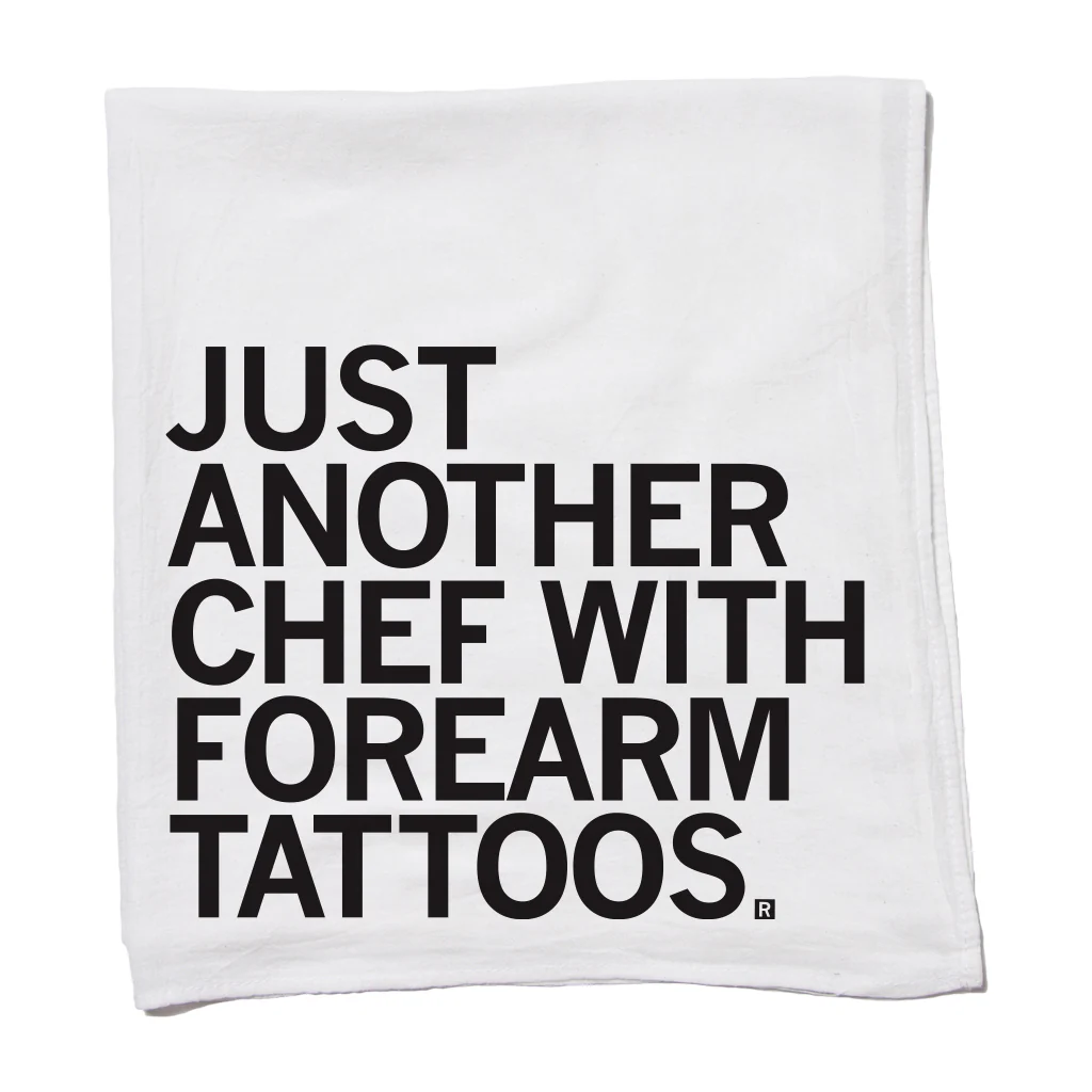 Just Another Chef With Forearm Tattoos Kitchen Towel