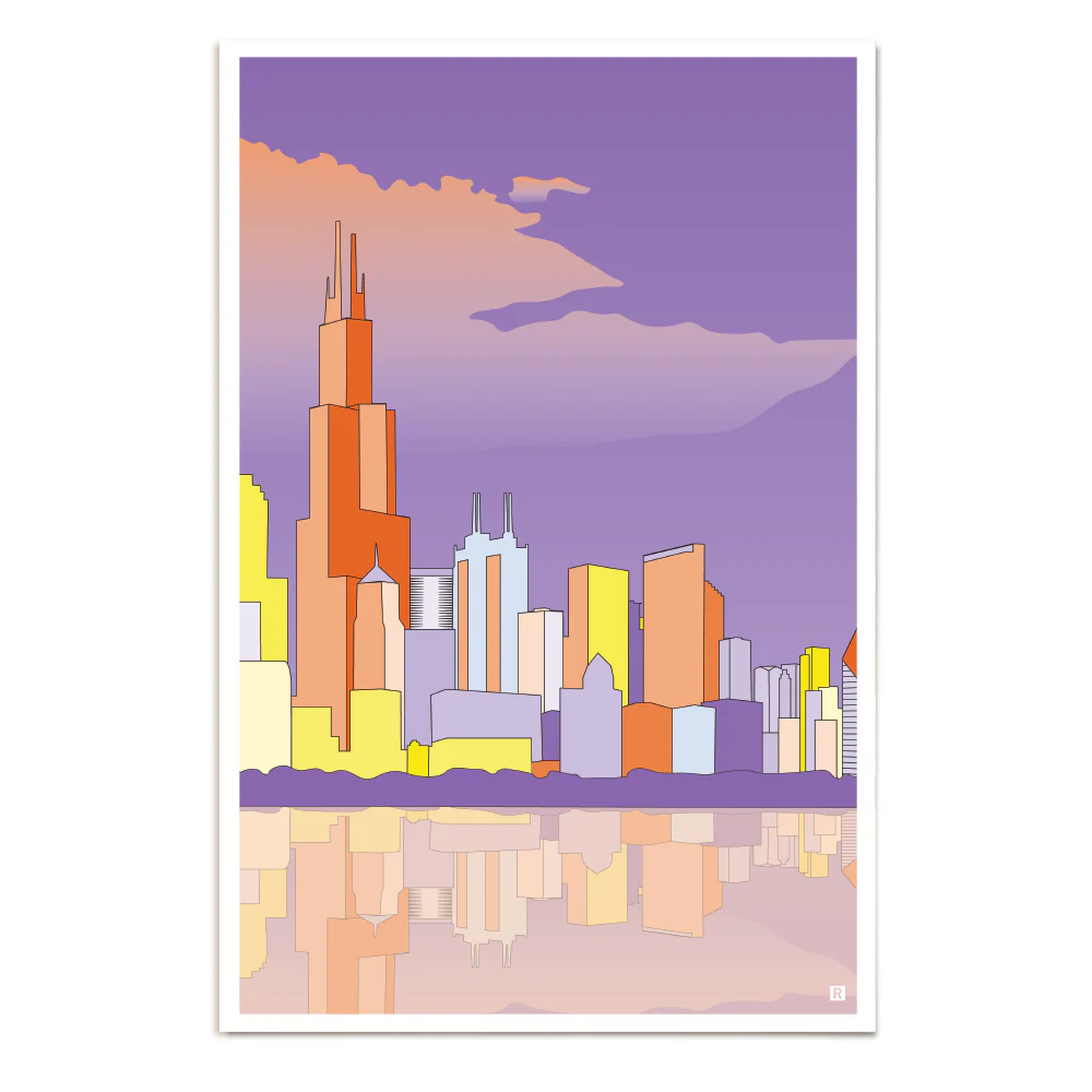 Lake Michigan Illustration Without Text Poster
