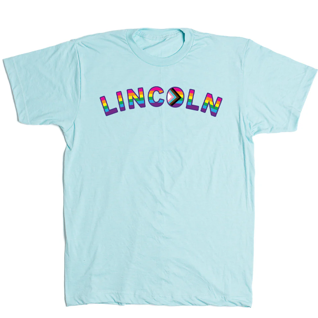 Lincoln Text Progress Pride Flag Blue - Image 2