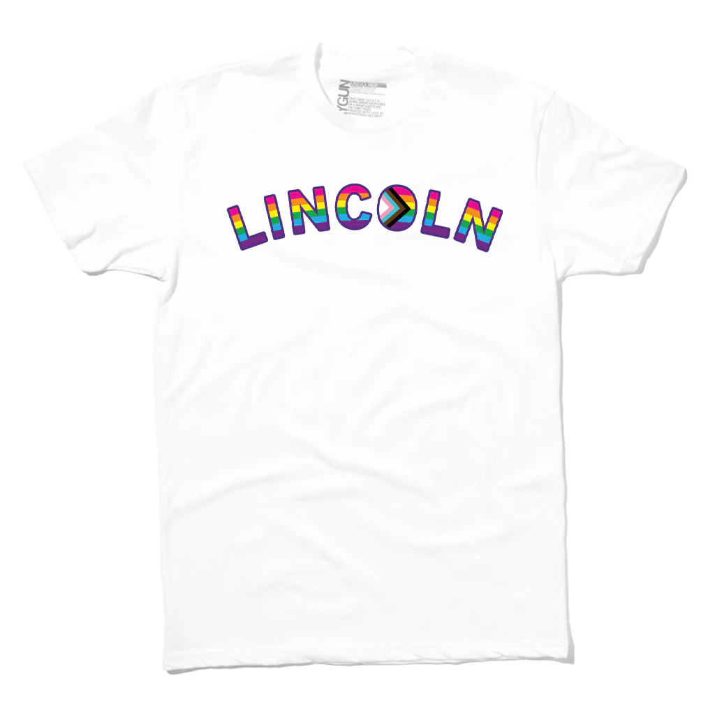 Lincoln Text Progress Pride Flag White - Image 2