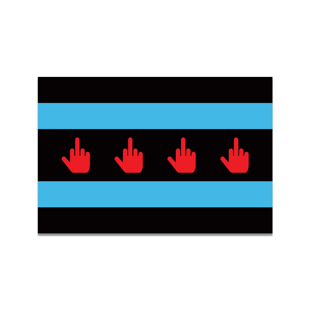 Middle Finger Chicago Flag Die-Cut Sticker