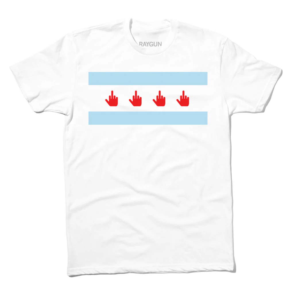 Middle Finger Chicago Flag White - Image 2