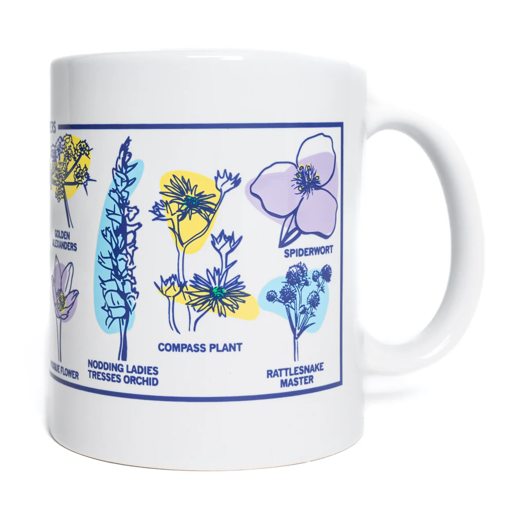 Midwestern Prairie Flowers Full Color Mug - White