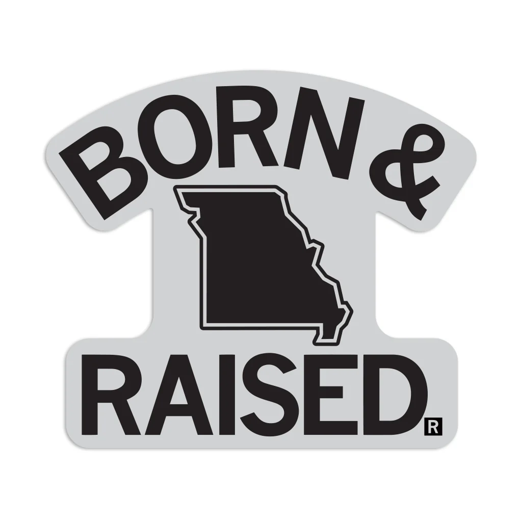 MO Born & Raised Grey Die-Cut Sticker