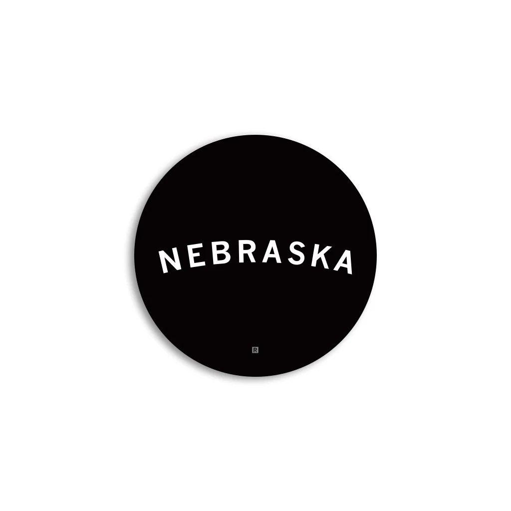 Nebraska Curved Logo Mini Circle Sticker