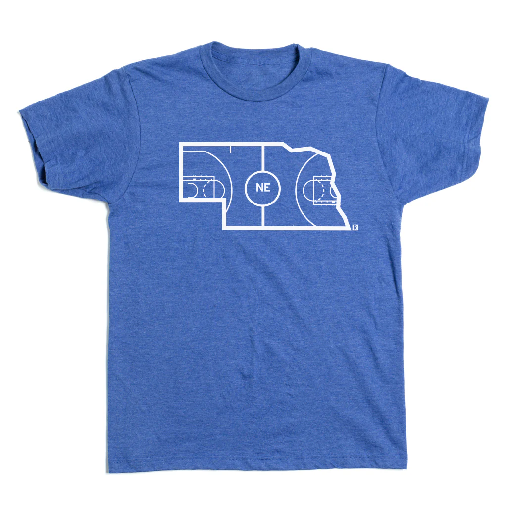 Nebraska Outline Basketball Blue - Image 2