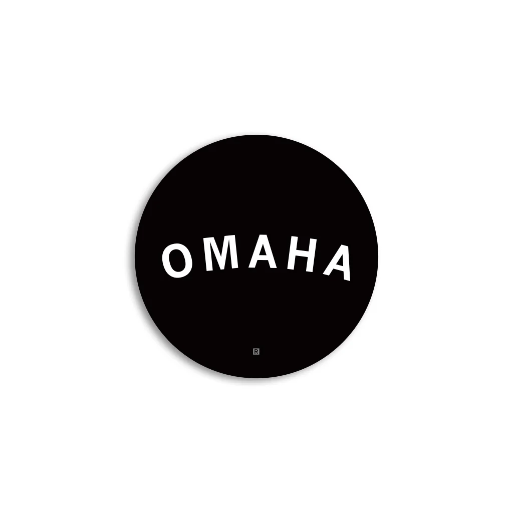 Omaha Curved Logo Mini Circle Sticker