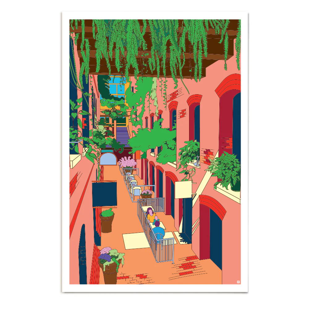Omaha Old Market Illustration Poster