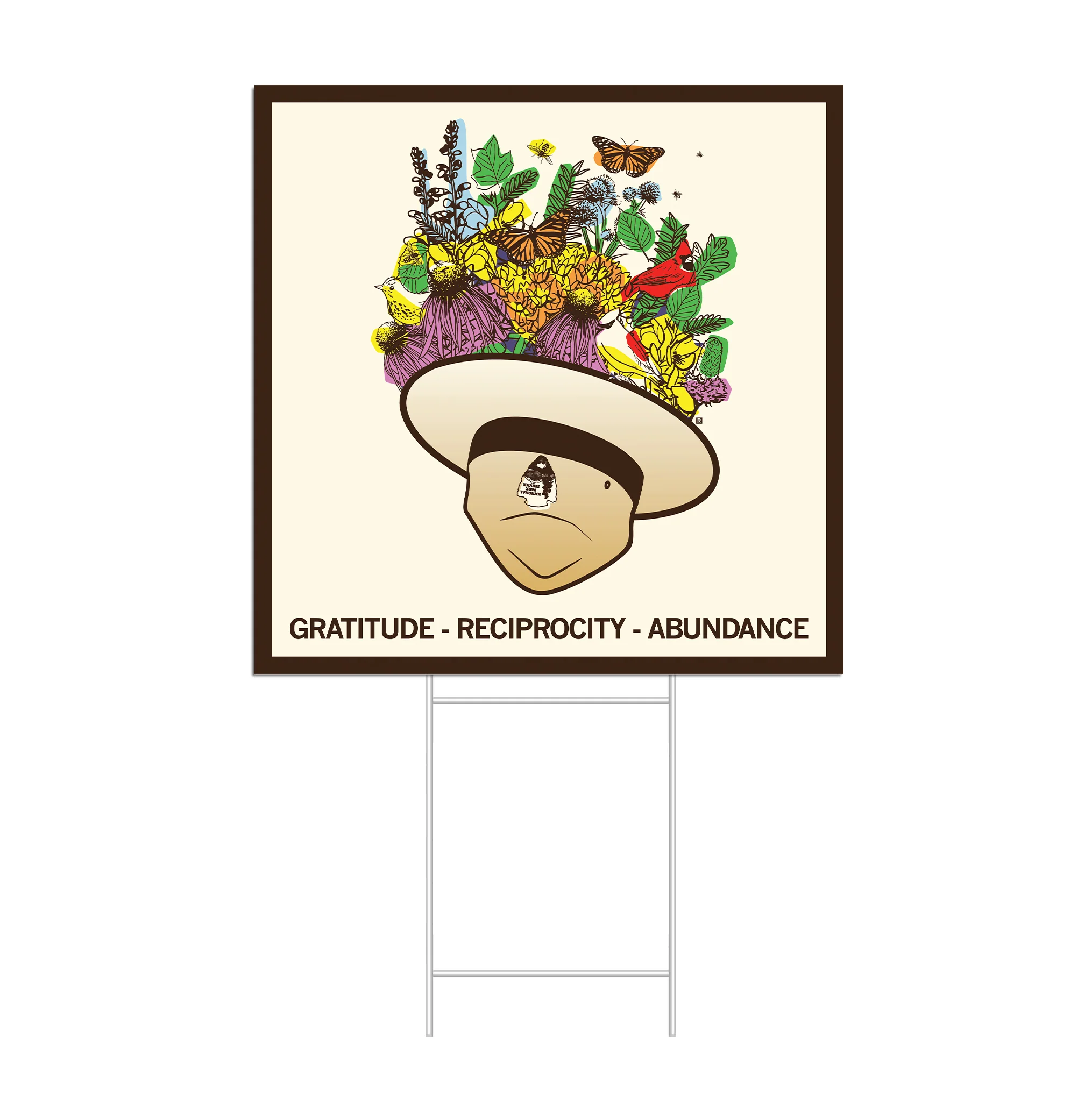 Park Ranger Hat Graphic Yard Sign