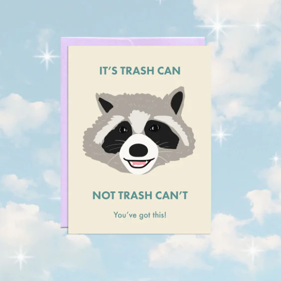 Party Mountain: Raccoon Trash Can Greeting Card - Image 2