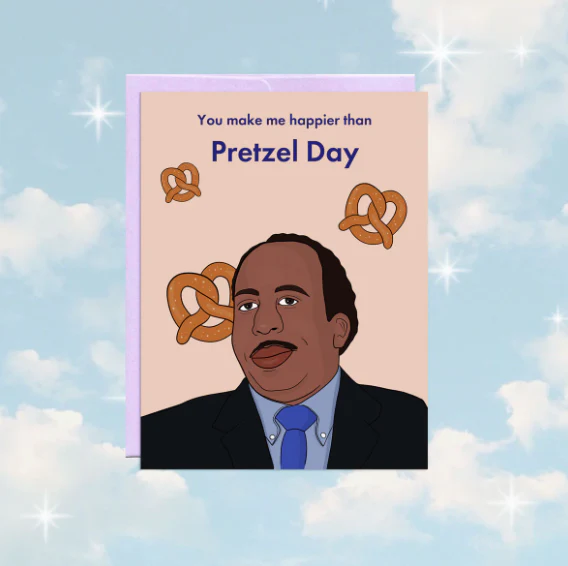 Party Mountain: Stanley Pretzel Day Greeting Card - Image 2