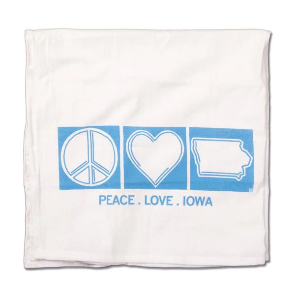 Peace Love Iowa Kitchen Towel - Image 2