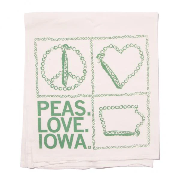 Peas, Love, Iowa Kitchen Towel - Image 2