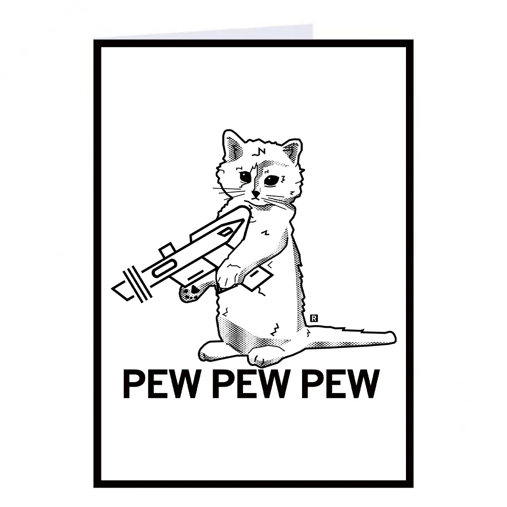 Pew Pew Pew Greeting Card