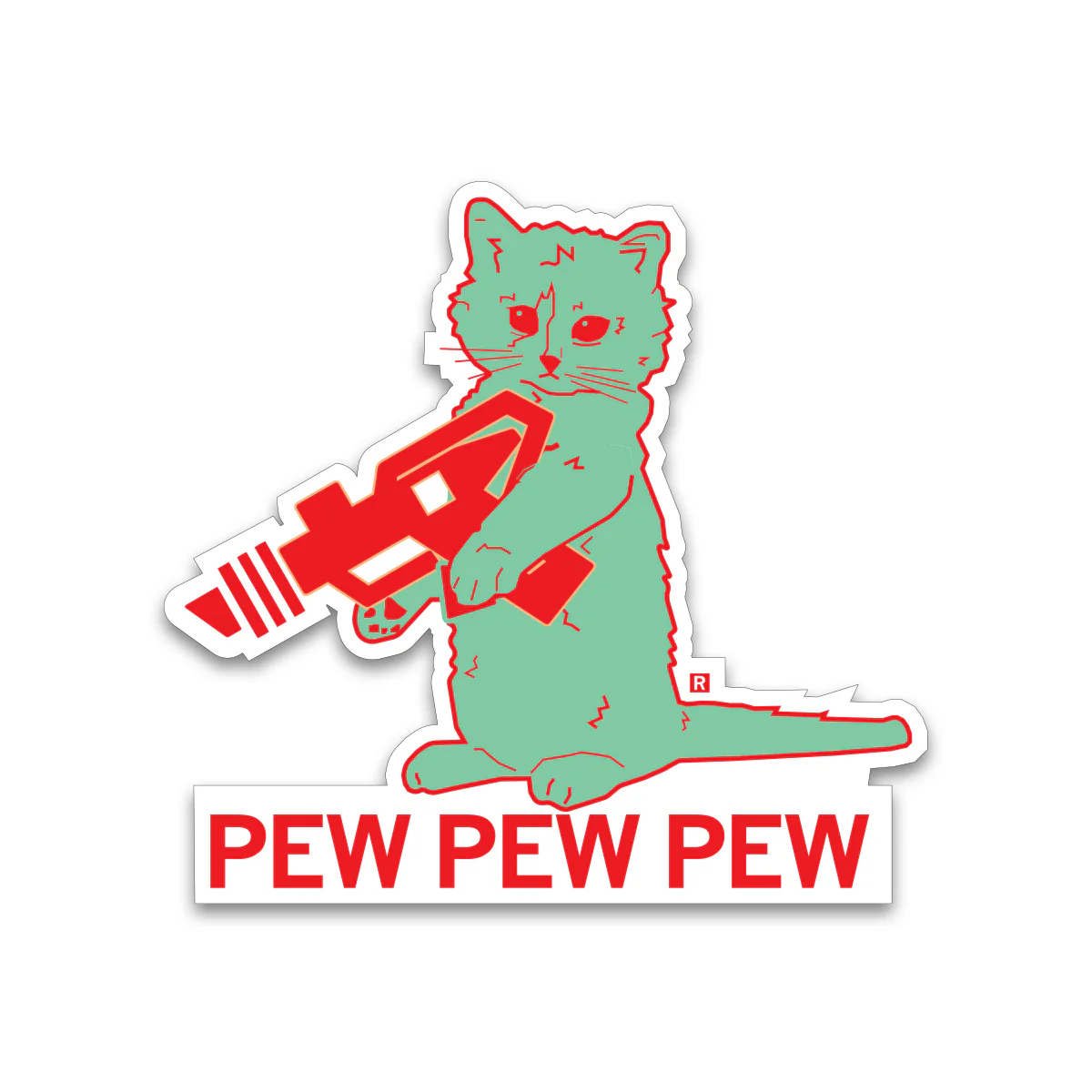 Pew Pew Pew Lime Die-Cut Sticker