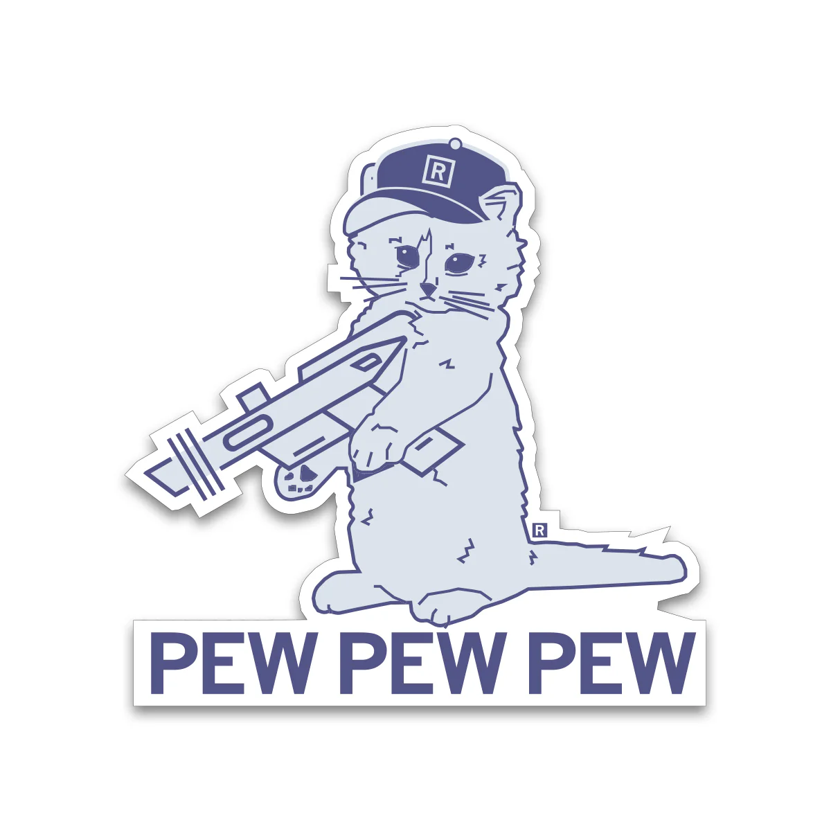Pew Pew Pew RAYGUN Hat Die-Sticker