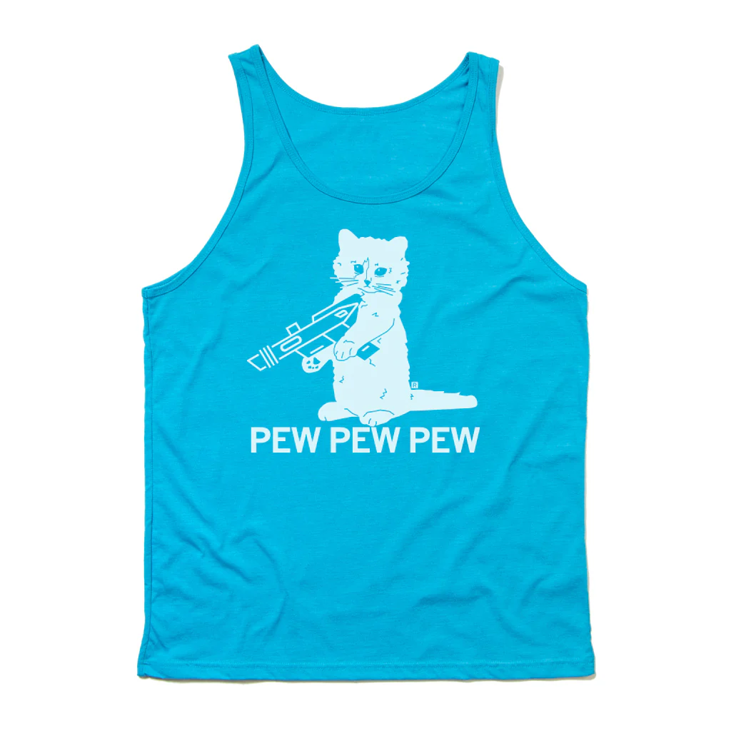 Pew Pew Pew Tank Top Blue - Image 2