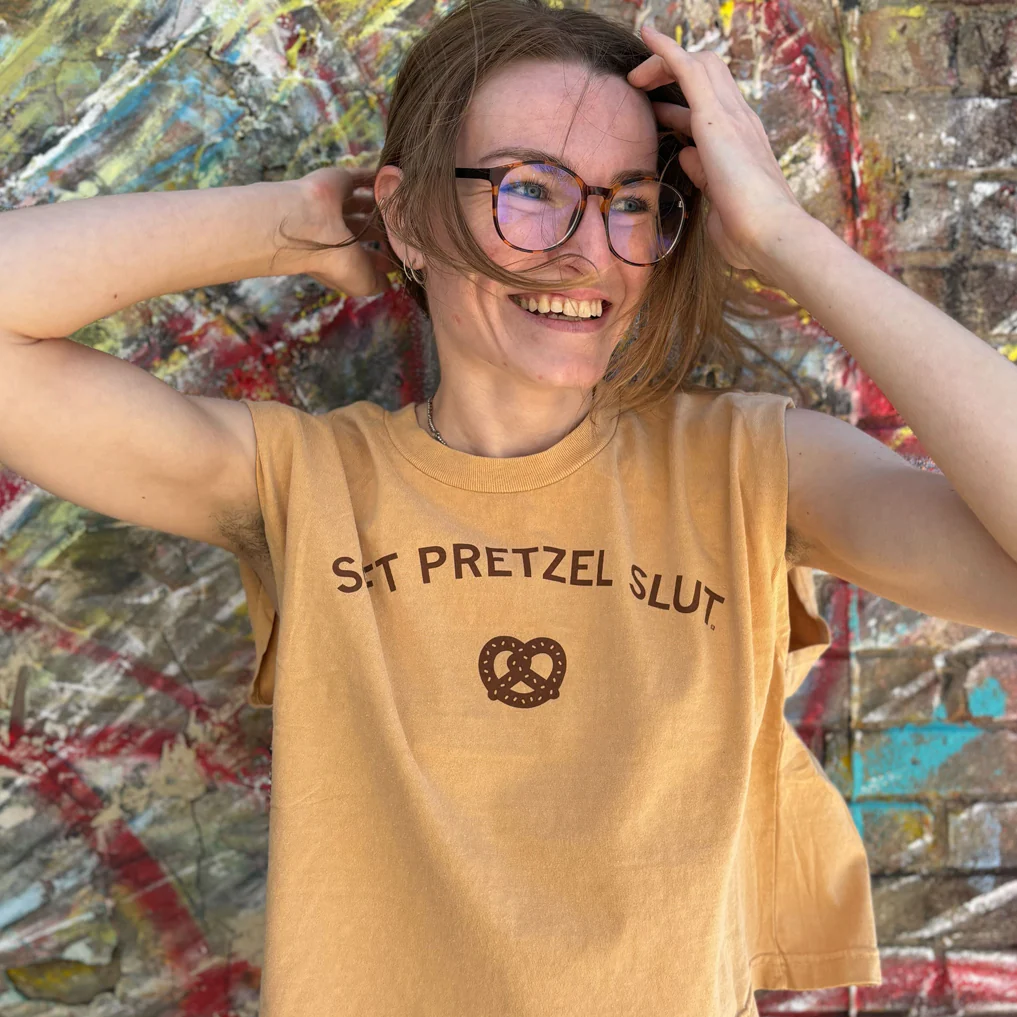 Pretzel Slut Muscle Crop Top - Image 3